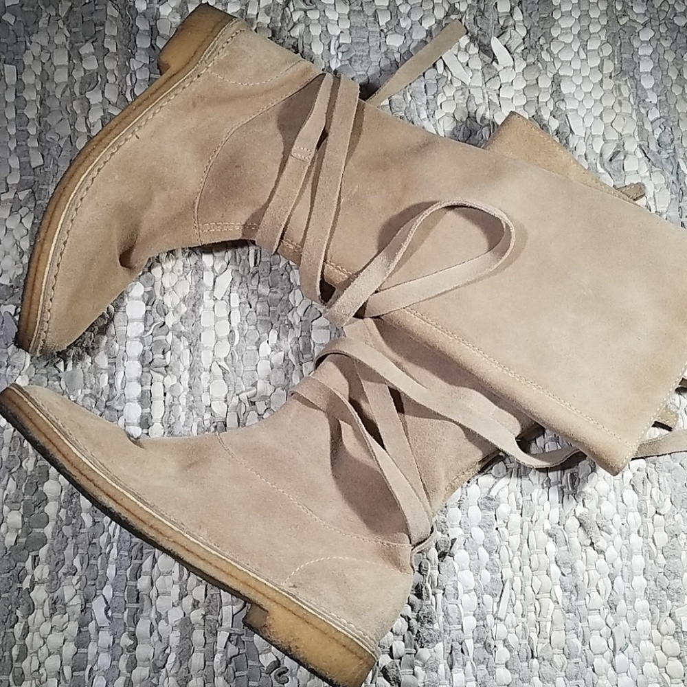 Kate Spade Cement Suede Wraptie Gumsole Tall Boot